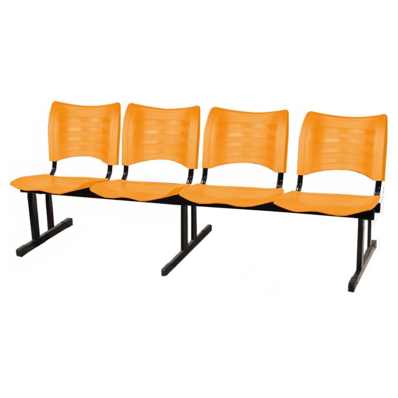 Cadeira Longarina PLÁSTICA 04 Lugares - Cor Laranja - PMD - 34194 - Imagem 3