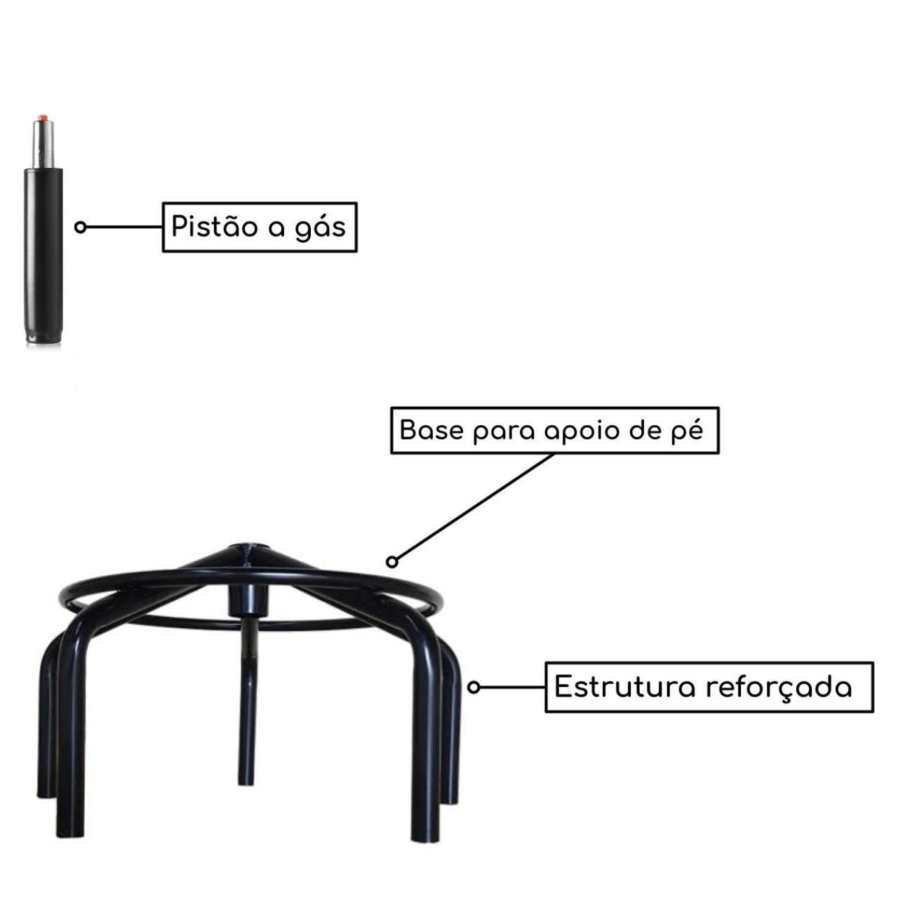 Cadeira Caixa EXECUTIVA COSTURADA Braço Regulável - (Aranha MARTIFLEX) - Cor Preta - 35034 - Imagem 3