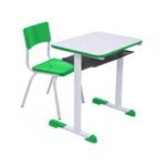Kit Escolar Individual VERDE – (Mesa e Cadeira) – JUVENIL – MADEIRA - COR VERDE - 40090