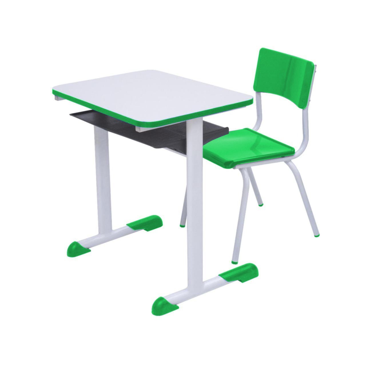 Kit Escolar Individual VERDE – (Mesa e Cadeira) – JUVENIL – MADEIRA - COR VERDE - 40090 - Imagem 2