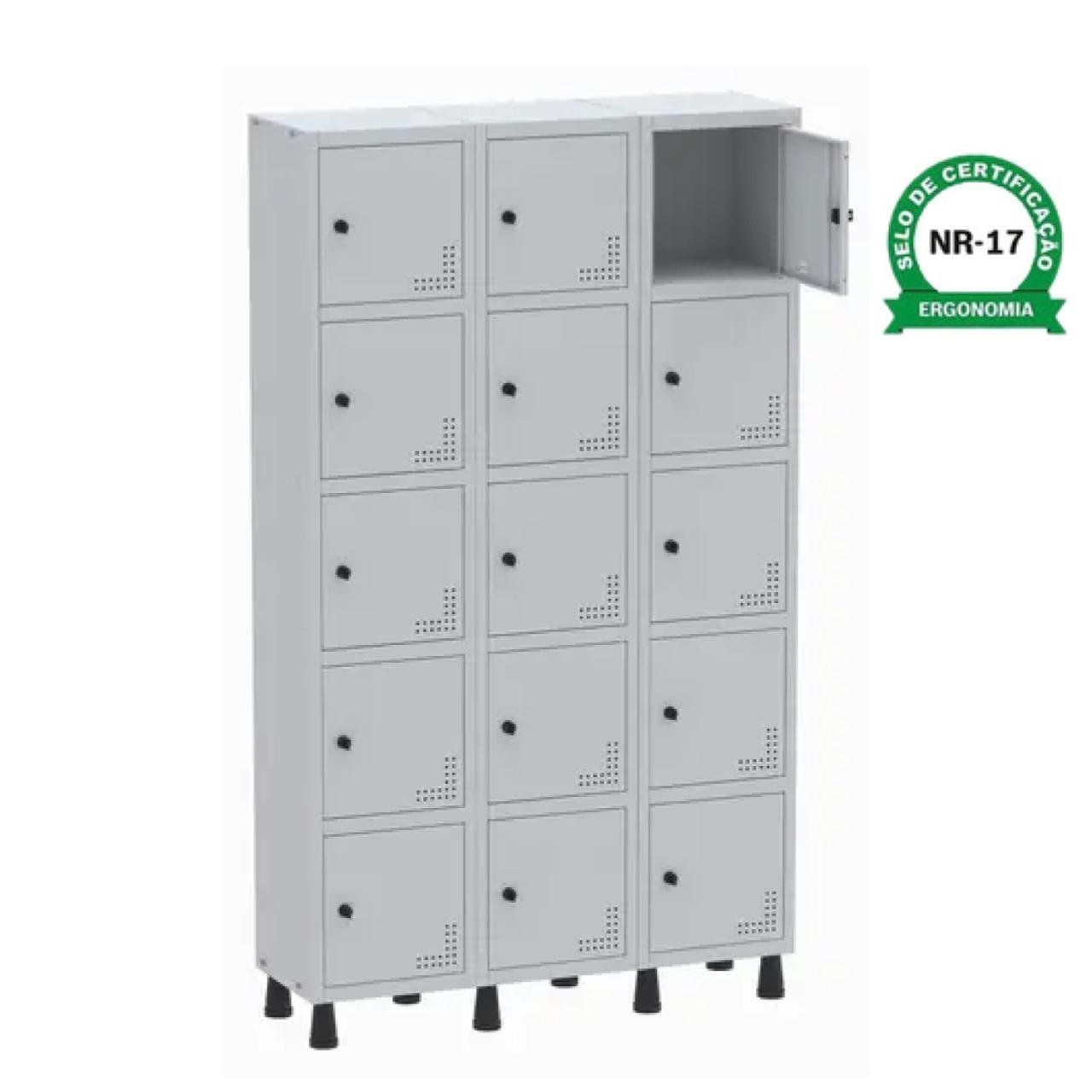 Roupeiro de Aço PAM com 15 Portas Pequenas - 1,80x1,03x0,32m - CZ/CZ - PANDIN - 74211 - Imagem 4