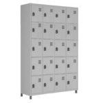 Armário Roupeiro de Aço 20 Portas PEQUENAS – 1,84×1,29×0,35m – CZ/CZ – W3 – 17013