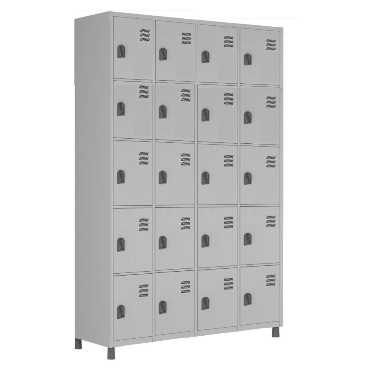 Armário Roupeiro de Aço 20 Portas PEQUENAS – 1,84×1,29×0,35m – CZ/CZ – W3 – 17013