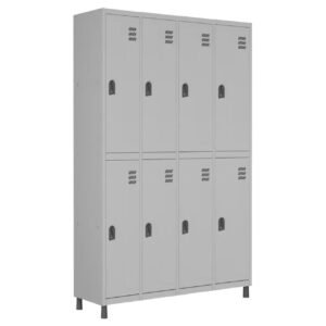 Roupeiro de Aço c/ 08 PORTAS GRANDES - 1,84x1,29x0,35m - CZ/CZ - W3 - 10914