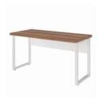 Mesa Escritório PÉ QUADRO 1,20x0,60m -S/ Gavetas - NOGAL SEVILHA / BRANCO 34303