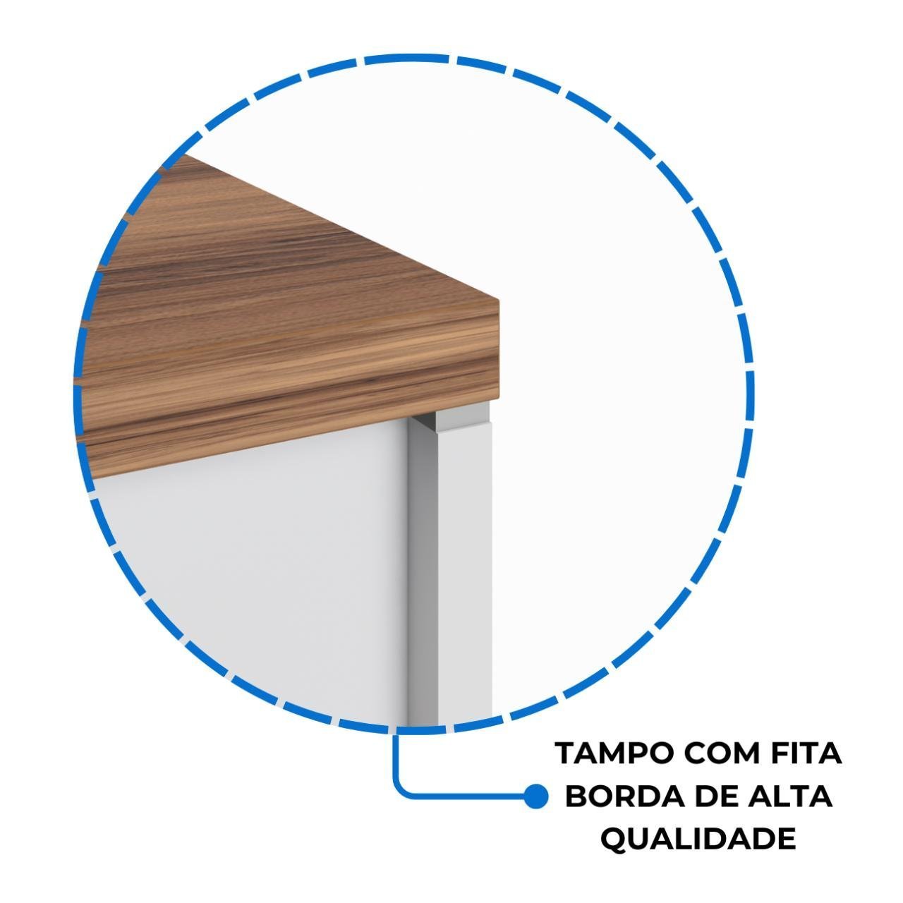 Mesa AUXILIAR SIMPLES 0,90X0,45m NOGAL SEVILHA / BRANCO - 34308 - Imagem 2