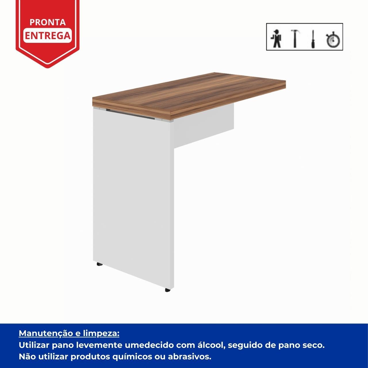 Mesa AUXILIAR SIMPLES 0,90X0,45m NOGAL SEVILHA / BRANCO - 34308 - Imagem 5