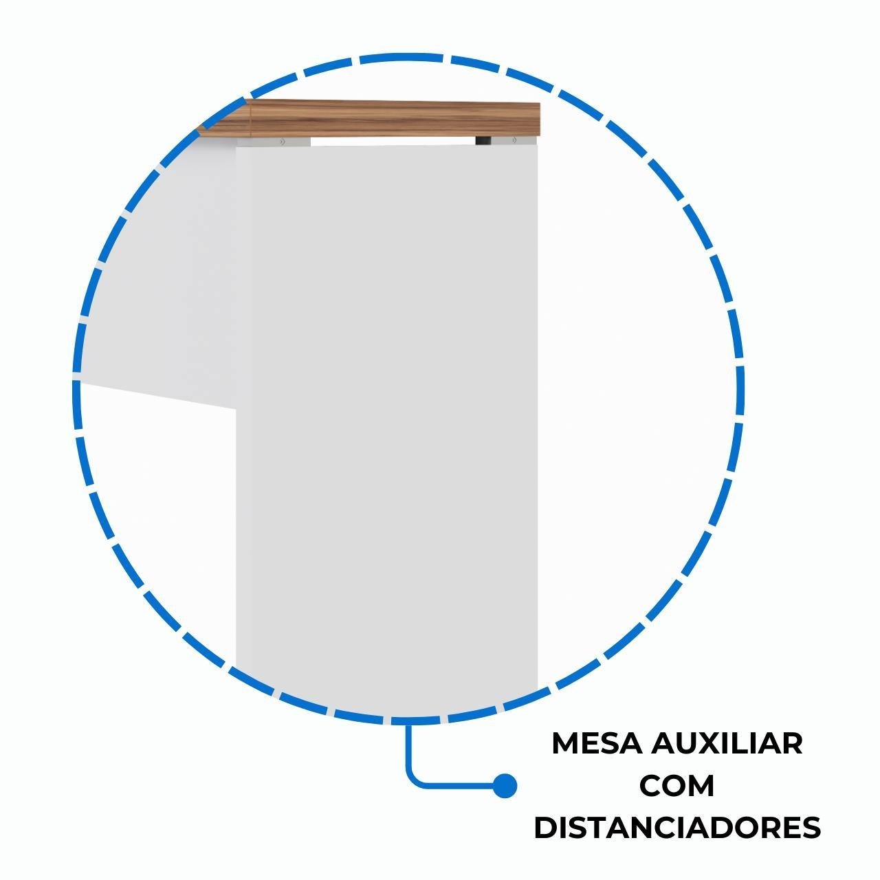 Mesa AUXILIAR SIMPLES 0,90X0,45m NOGAL SEVILHA / BRANCO - 34308 - Imagem 6