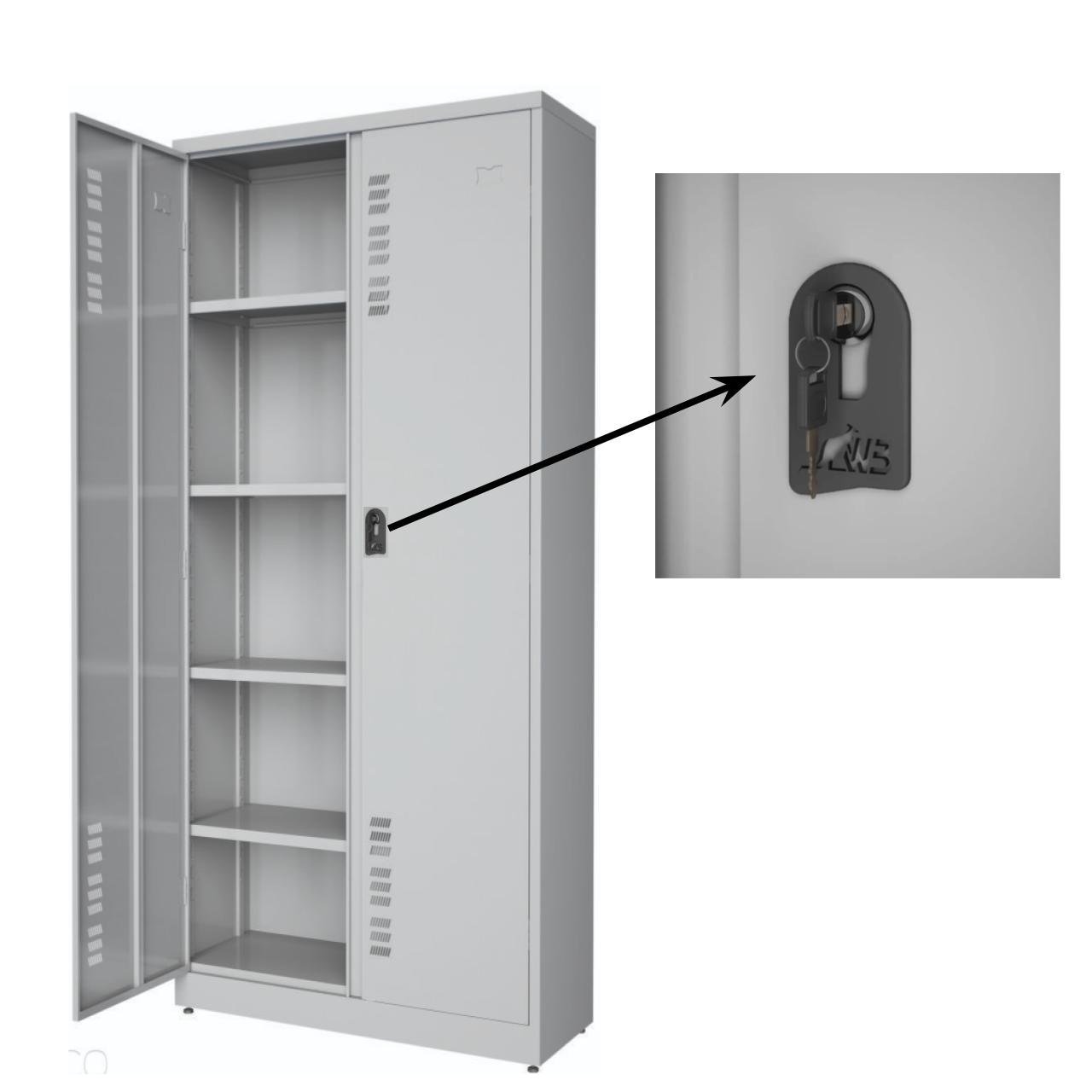 Armário de Aço POP c/ Portas - PA 90 # 26 - CHAPA LEVE - 1,98x0,90x0,40m - W3 - CZ/CZ - 17004 - Imagem 5