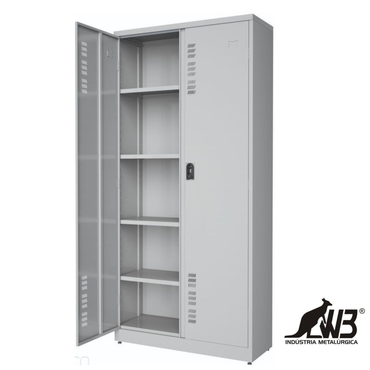 Armário de Aço POP c/ Portas - PA 90 # 26 - CHAPA LEVE - 1,98x0,90x0,40m - W3 - CZ/CZ - 17004 - Imagem 7