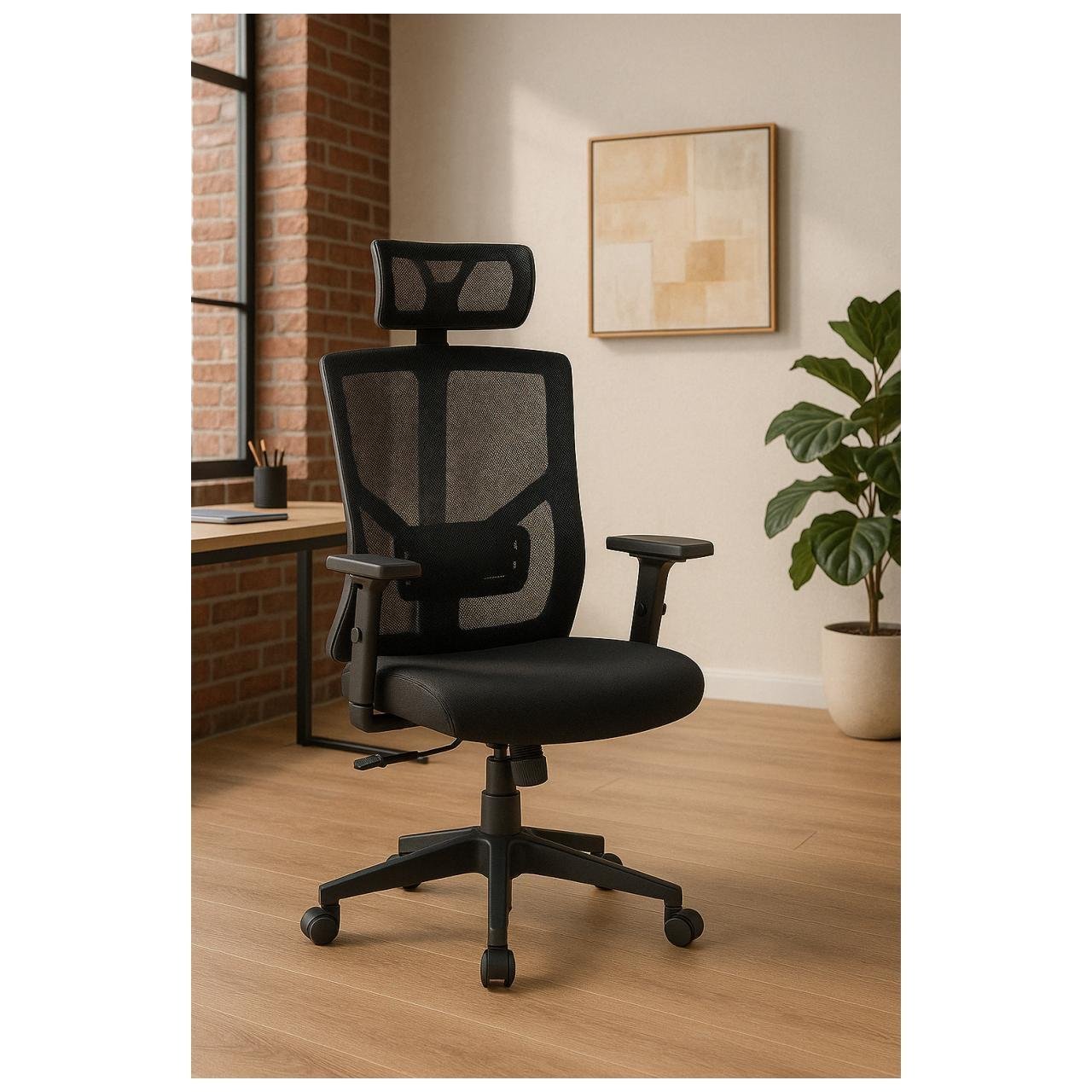 Poltrona Presidente Tela ORION Syncron Giratória - Cor Preto - 32944 - Imagem 11