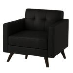 Poltrona para Escritório ROMA 01 Lugar - Corino - Cor Preto - 60040