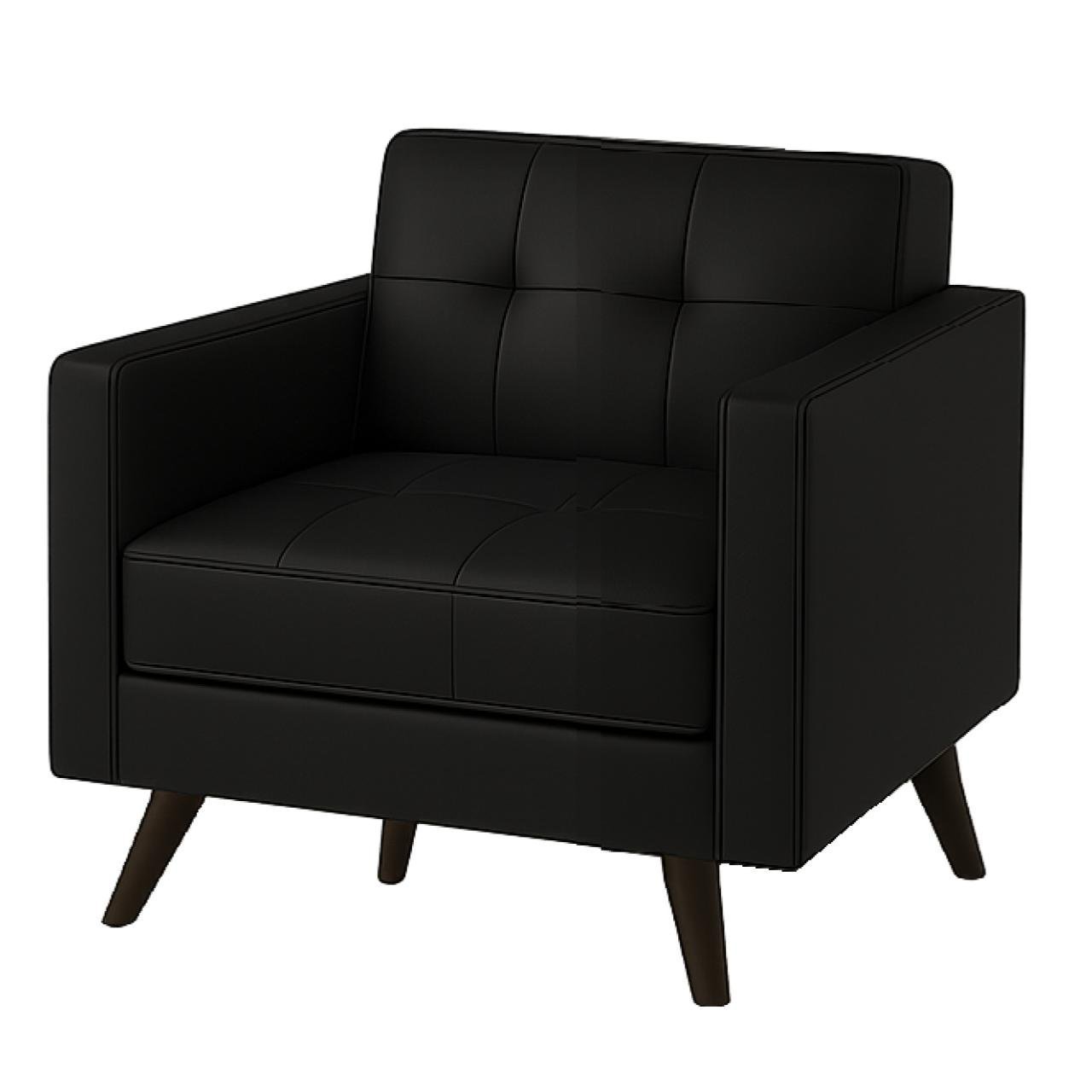 Poltrona para Escritório ROMA 01 Lugar - Corino - Cor Preto - 60040