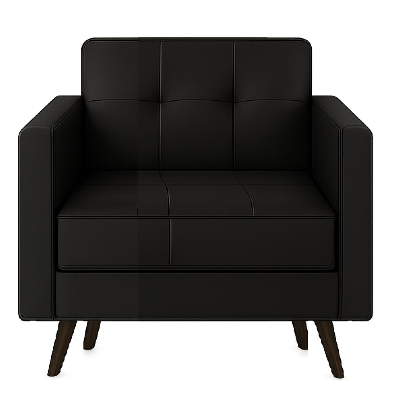 Poltrona para Escritório ROMA 01 Lugar - Corino - Cor Preto - 60040 - Imagem 2