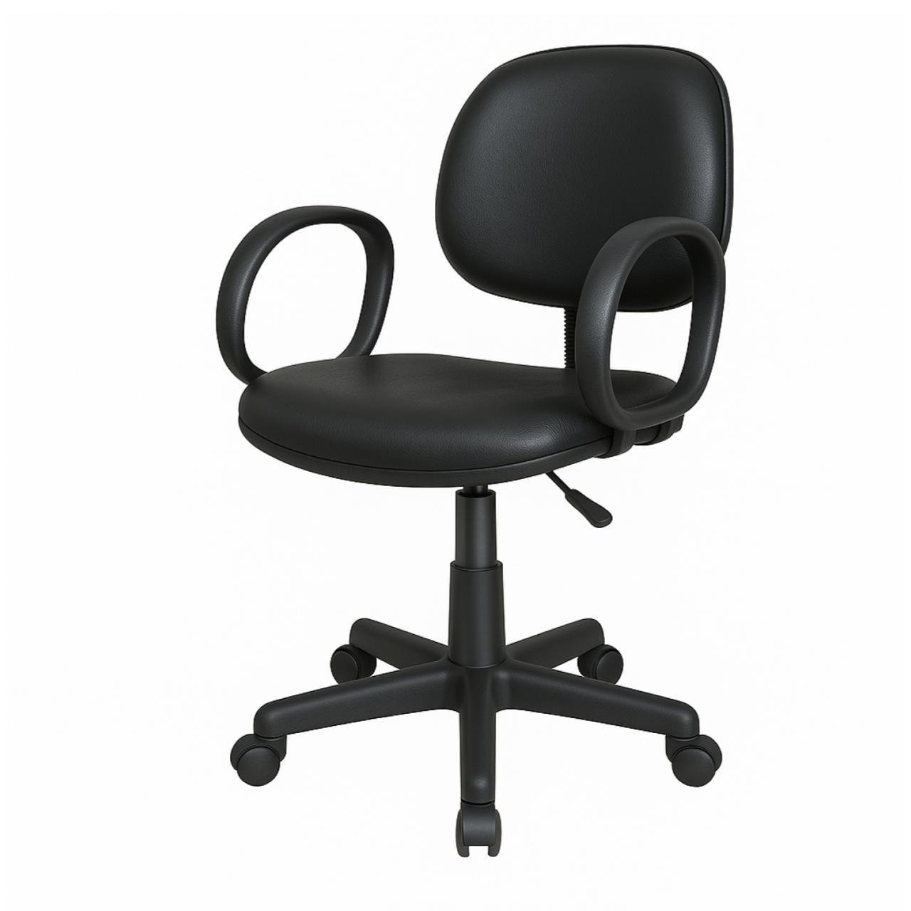 Cadeira Executiva LISA Giratória com Braço Corsa - Corino Preto - 31001 - Imagem 3