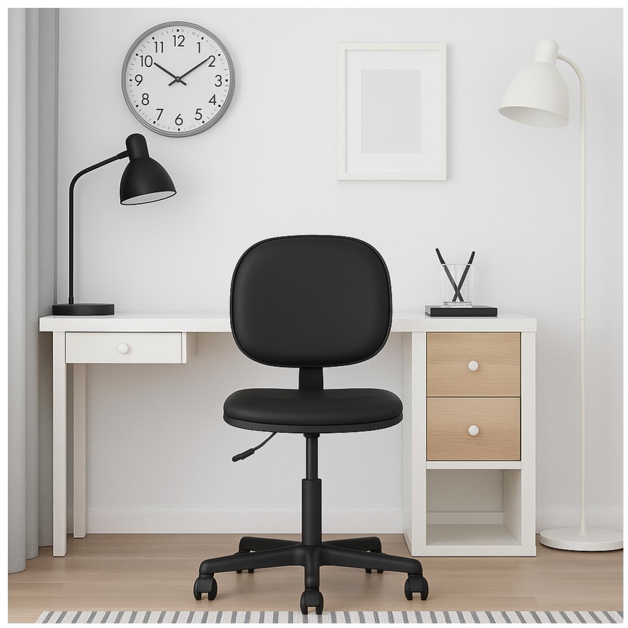 Cadeira Executiva LISA Giratória Sem Braços - Corino Preto - 31000 - Imagem 7