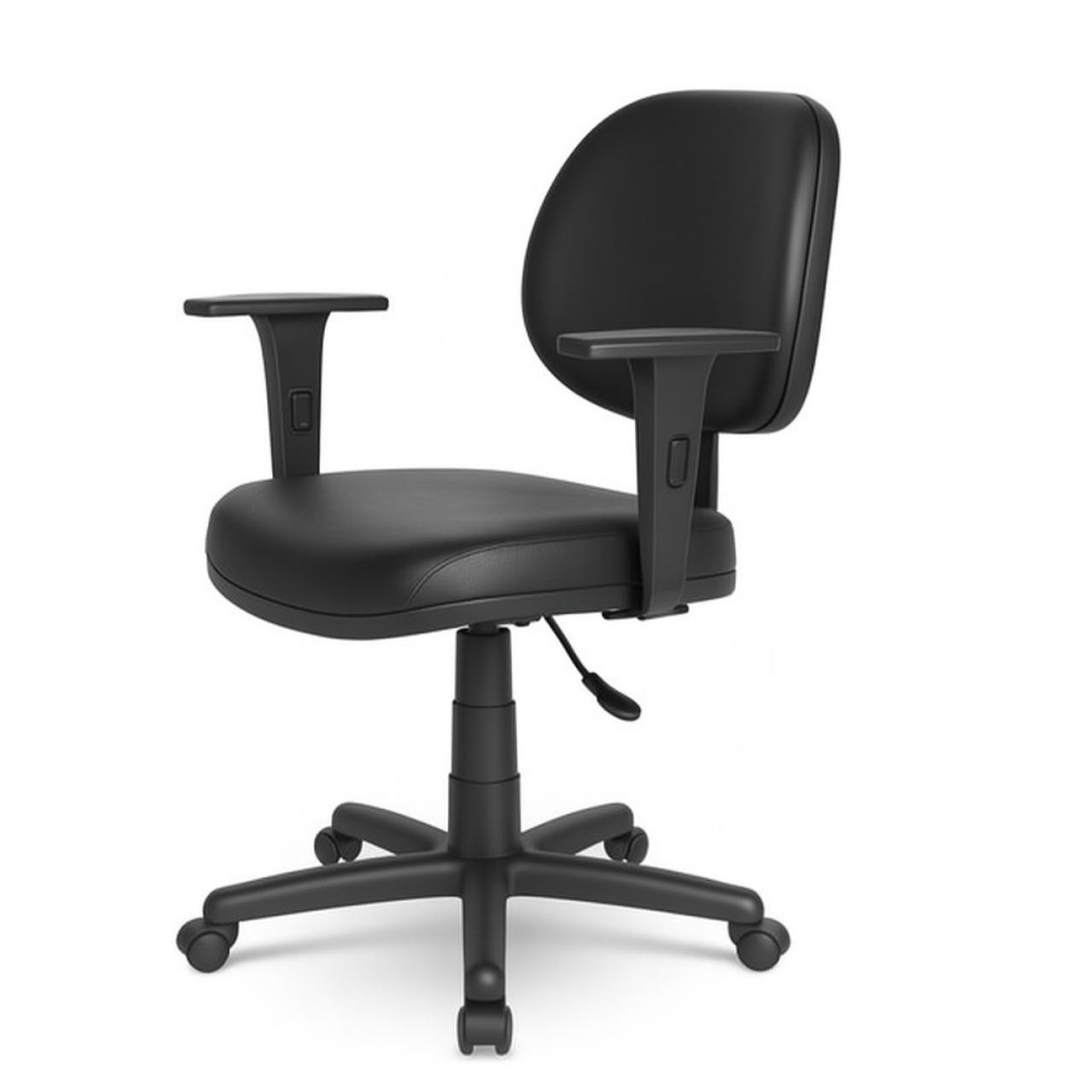 Cadeira Executiva LISA Giratória com Braços Reguláveis - Corino Preto - 31003 - Imagem 2