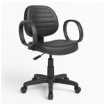 Cadeira Executiva COSTURADA Giratória com Braço Corsa - Corino Preto - 31004