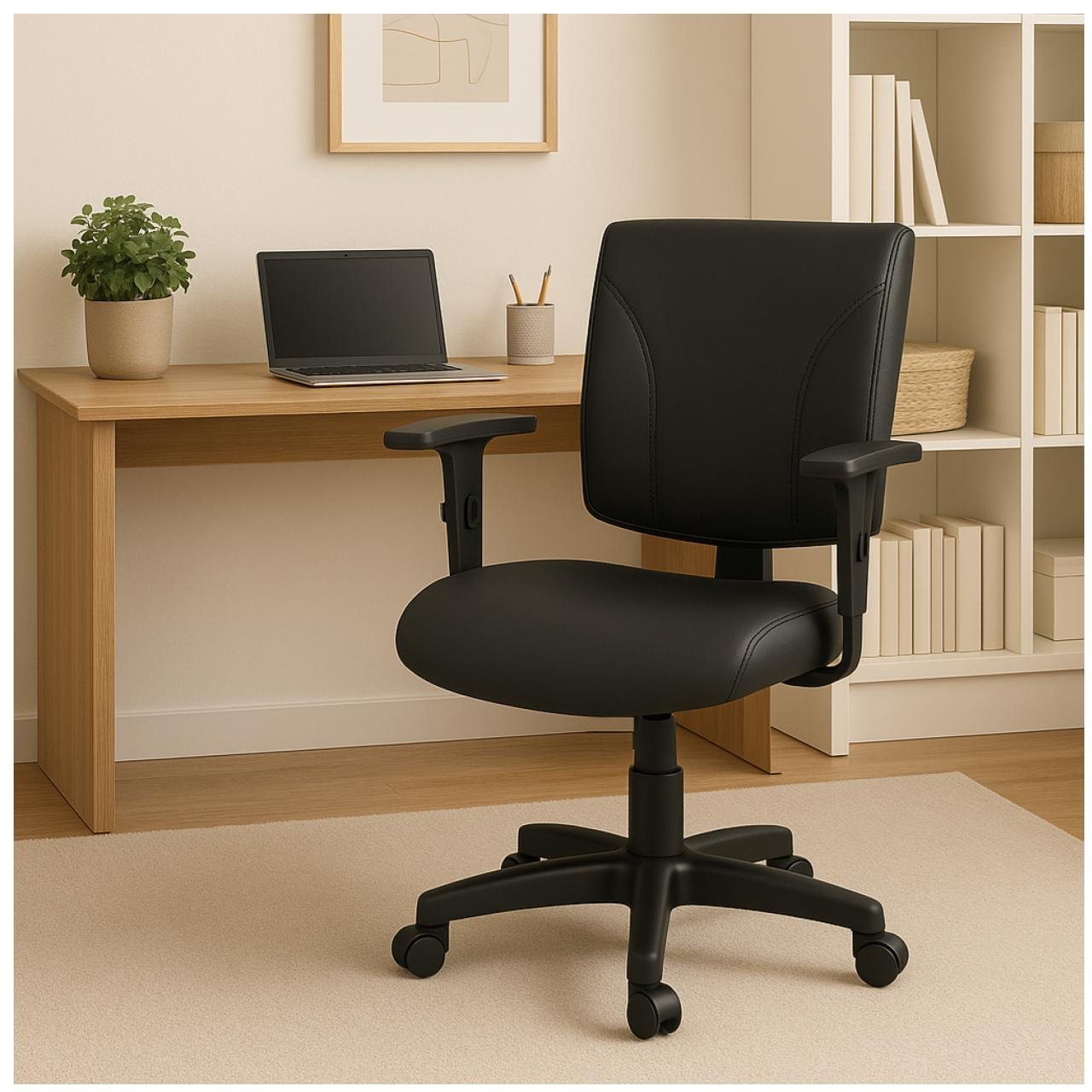 Cadeira B-ONE Back System com Braços Reguláveis - Corino Preta - 31010 - Imagem 8