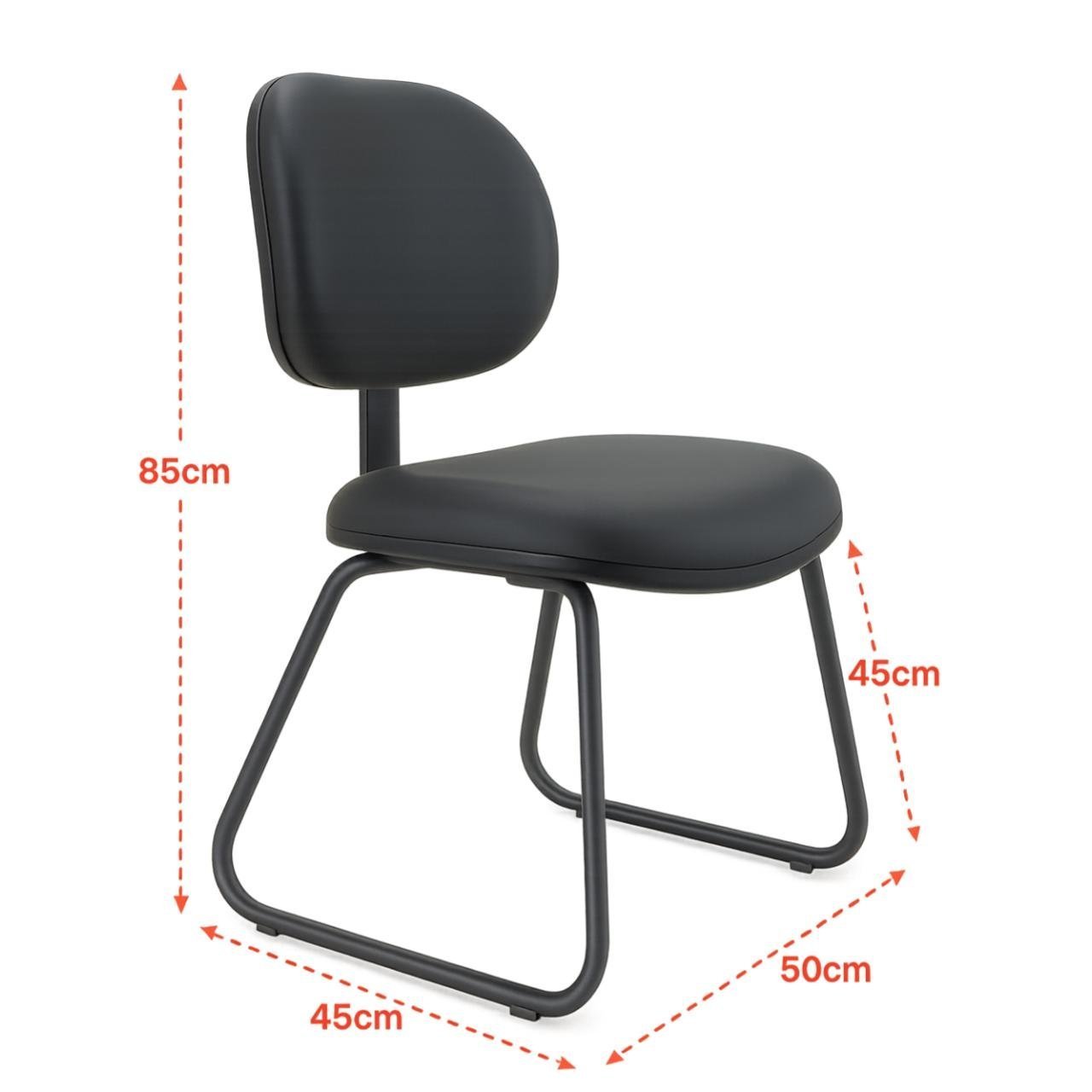 Cadeira Executiva LISA Base Trapézio - Corino Preto - 31030 - Imagem 4