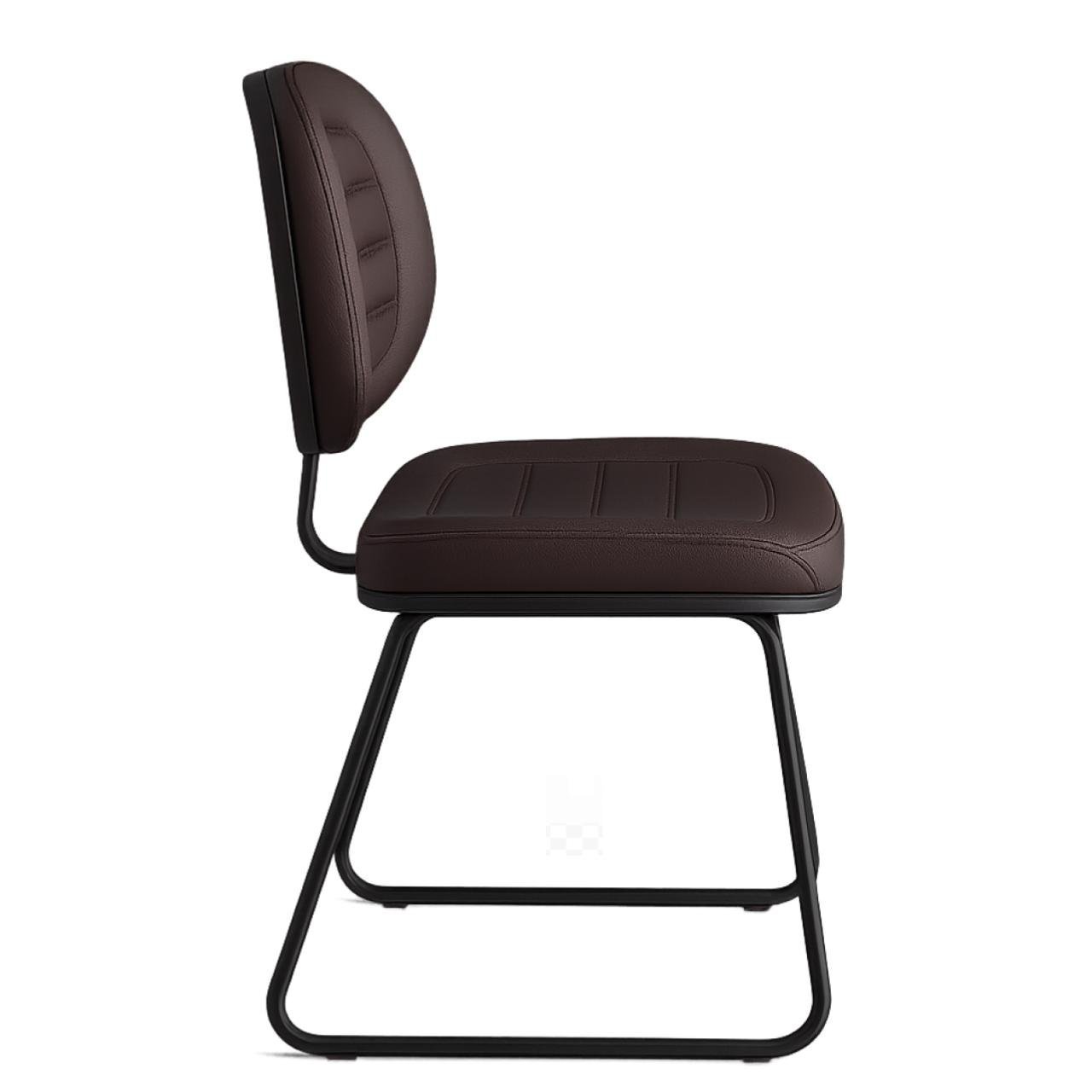 Cadeira Executiva Costurada Base Trapézio - Corino Preto - 31031 - Imagem 3