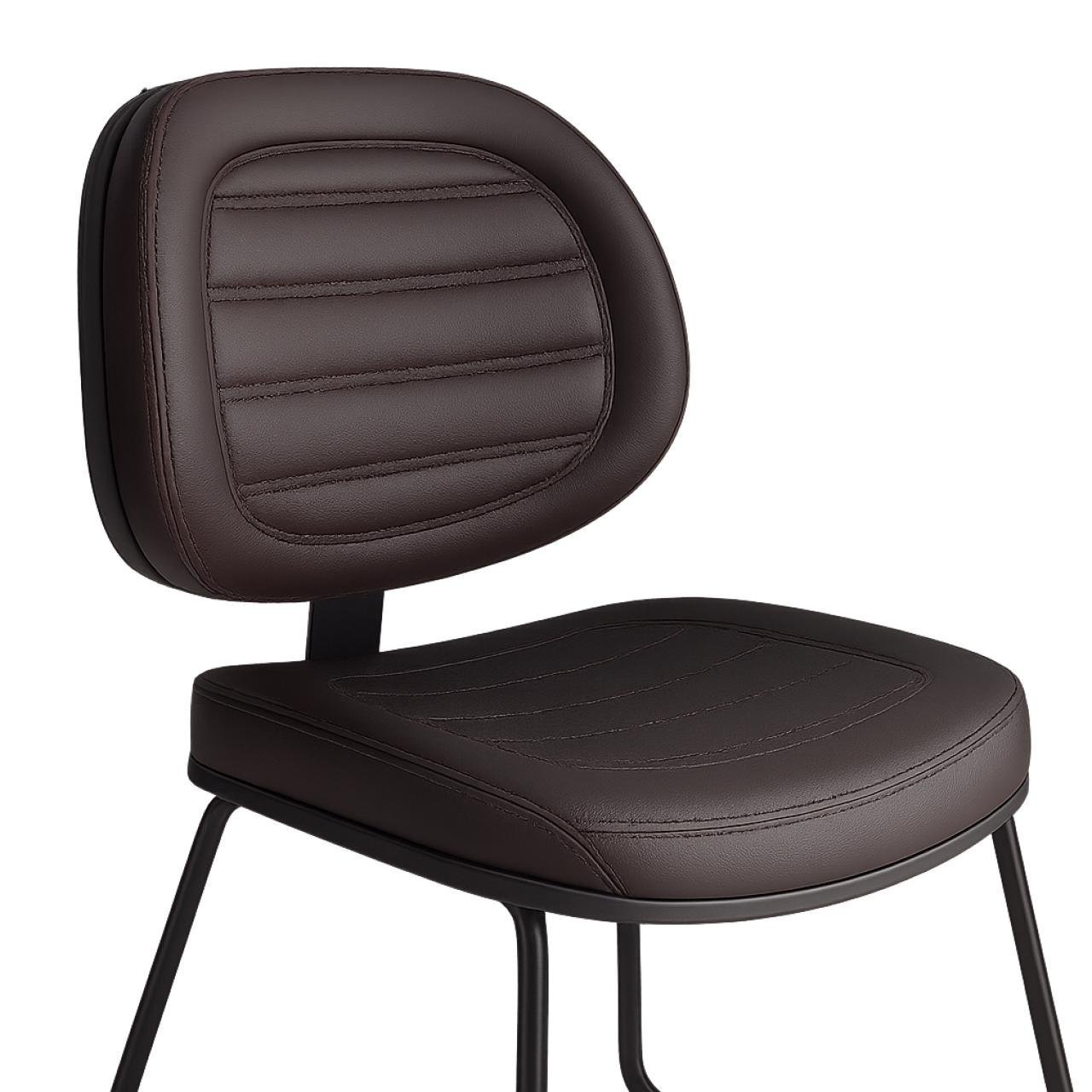 Cadeira Executiva Costurada Base Trapézio - Corino Preto - 31031 - Imagem 4