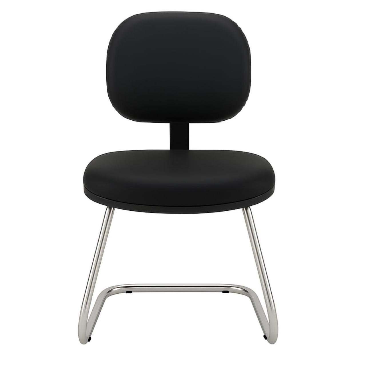 Cadeira Executiva LISA Base em "S" CROMADA - Corino Preto - 31015 - Imagem 2