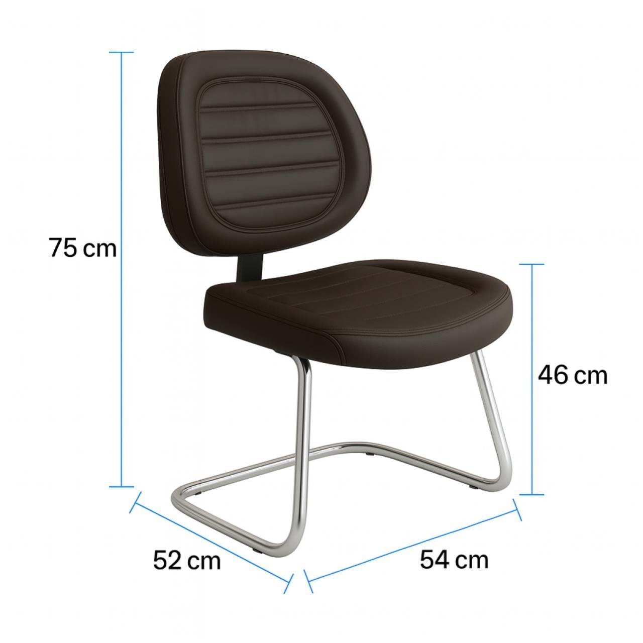 Cadeira Executiva COSTURADA Base em "S" Cromada - 31016 - Imagem 4