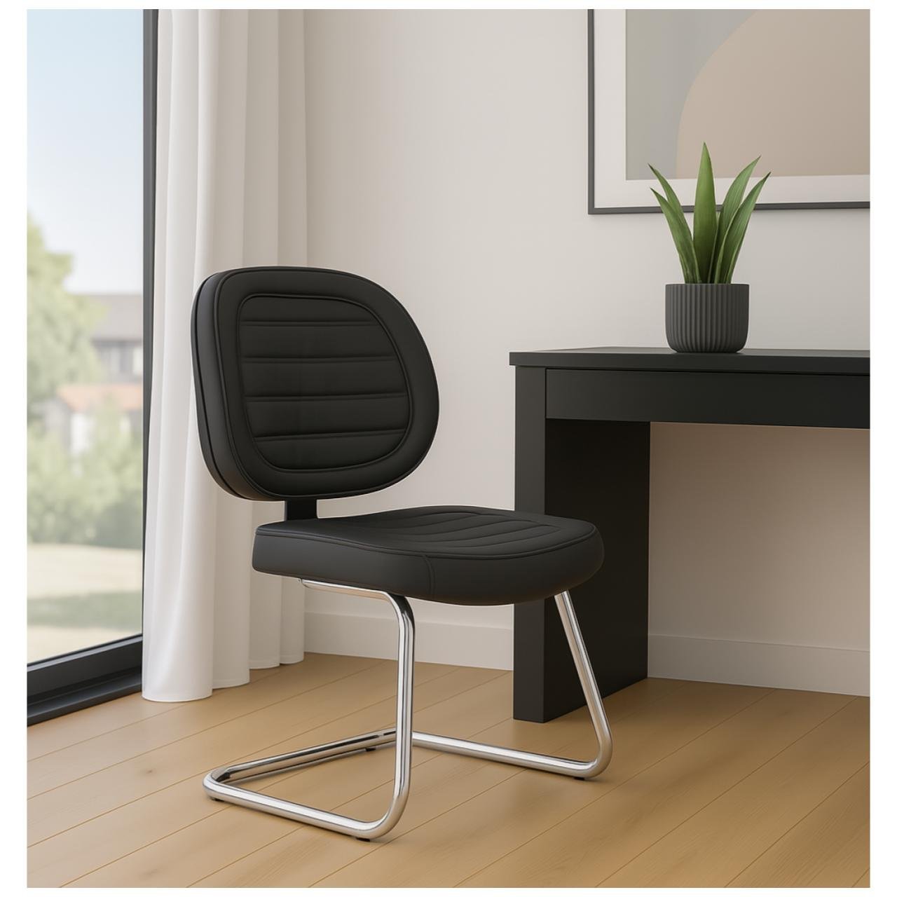 Cadeira Executiva COSTURADA Base em "S" Cromada - 31016 - Imagem 6