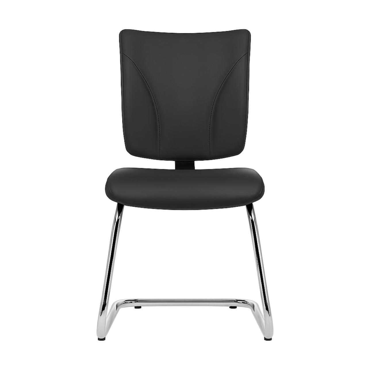 Cadeira Escritório B-ONE Base em "S" Cromada - Corino Preto - 31033 - Imagem 2