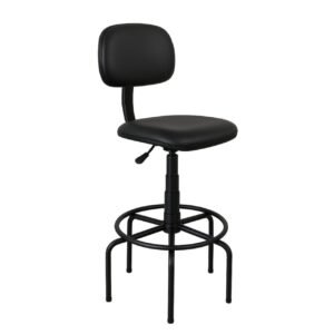 Cadeira CAIXA Secretária (Aranha ALTA) - Corino Preto - 34001