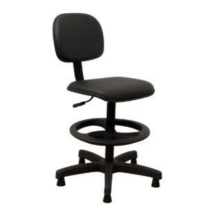 Cadeira CAIXA Secretária Aranha PLAXMETAL - Corino Preto - 34021