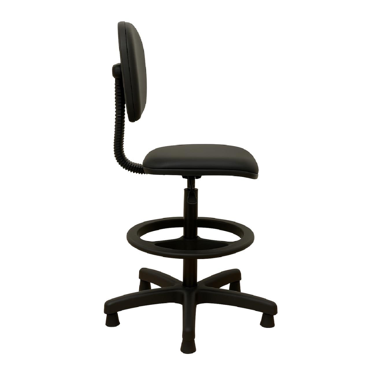 Cadeira CAIXA Secretária Aranha PLAXMETAL - Corino Preto - 34021 - Imagem 3