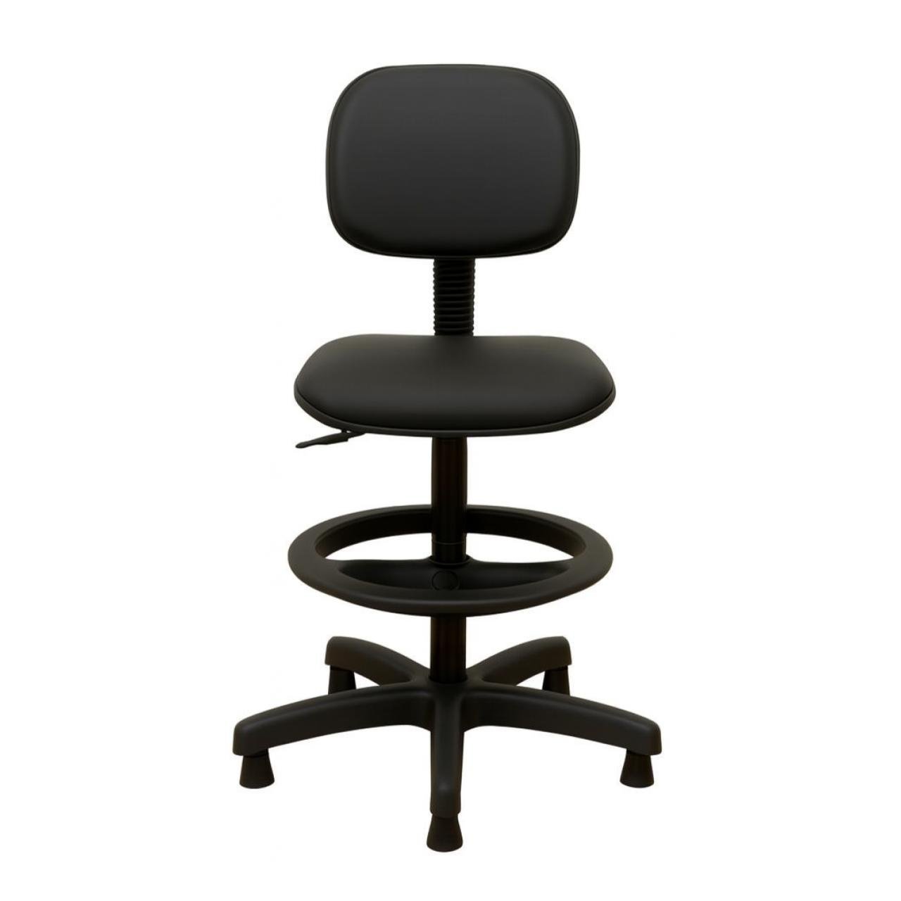 Cadeira CAIXA Secretária Aranha PLAXMETAL - Corino Preto - 34021 - Imagem 2