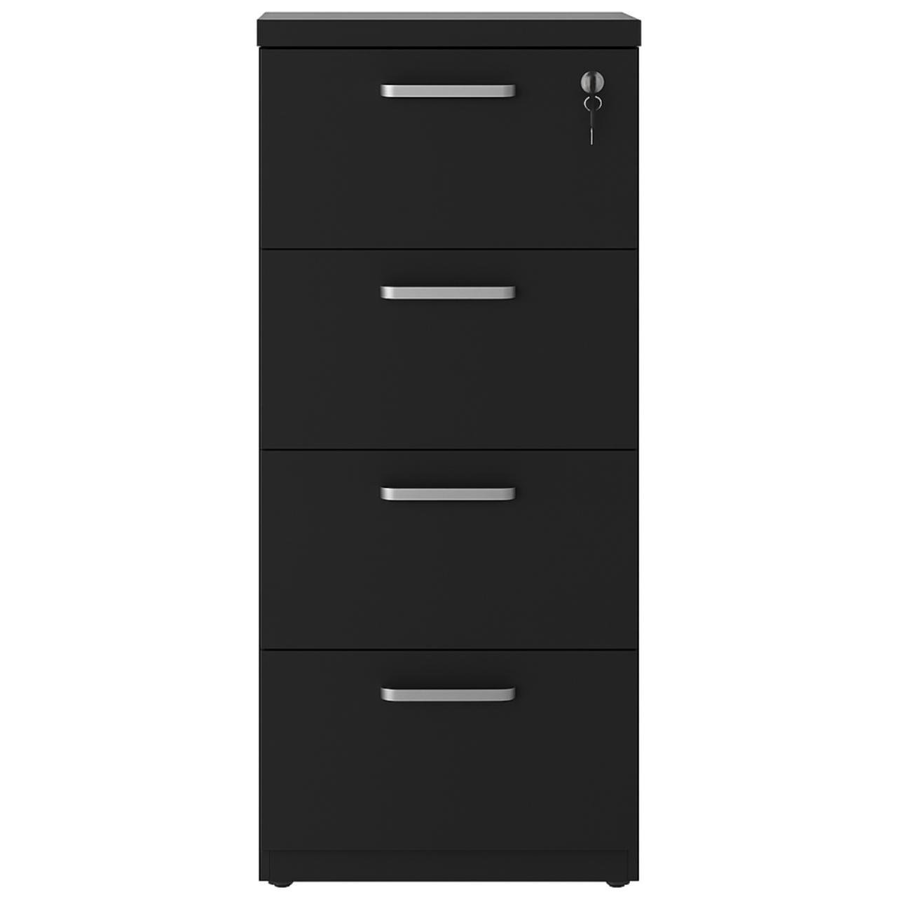 Arquivo de Madeira para Pasta Suspensa com 4 Gavetas - MDP PRETO - 26035 - Imagem 6