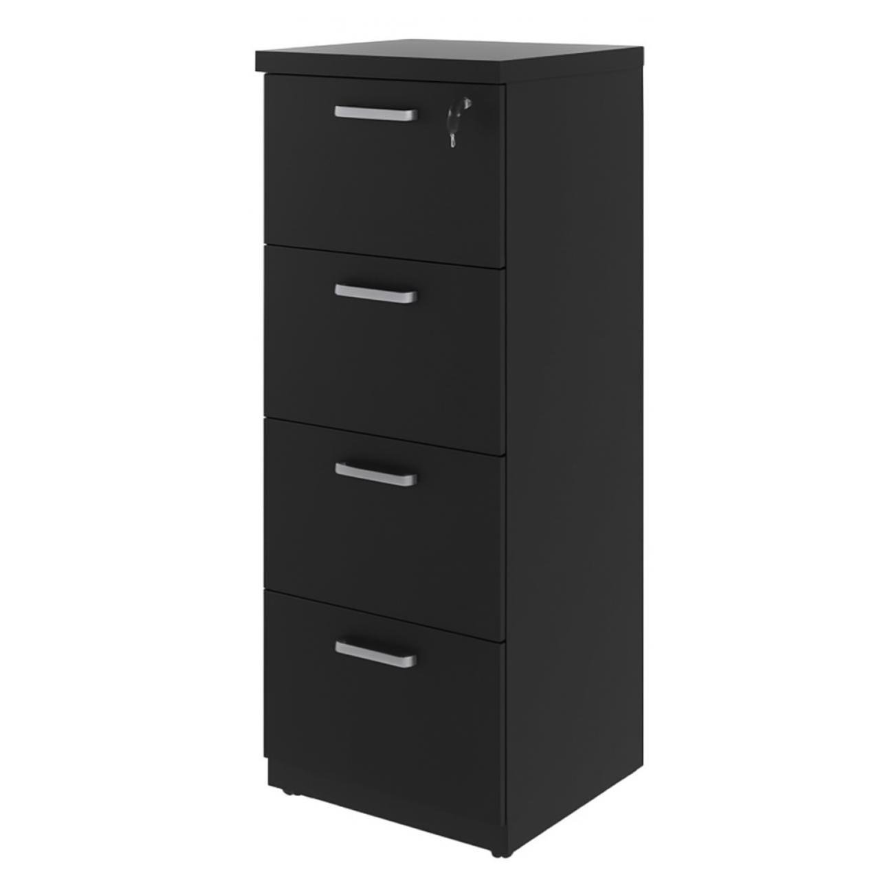 Arquivo de Madeira para Pasta Suspensa com 4 Gavetas - MDP PRETO - 26035 - Imagem 2