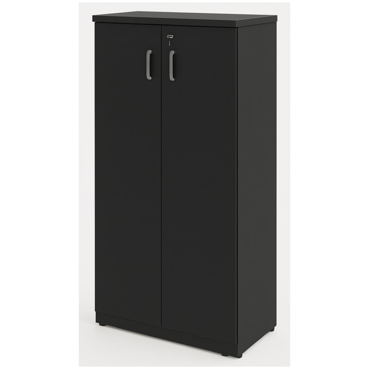 Armário Alto Fechado com Portas e Prateleiras Internas – MDP Preto - 26031 - Imagem 6