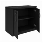 Armário Baixo com Prateleiras Internas – MDP Preto - 26030