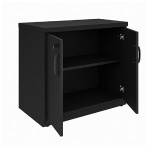 Armário Baixo com Prateleiras Internas – MDP Preto - 26030