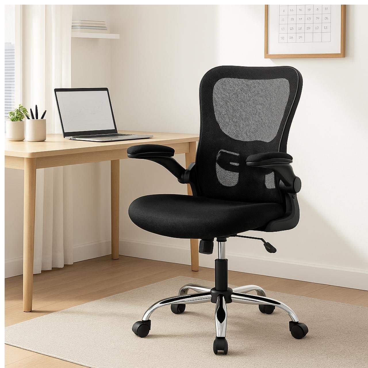 Cadeira de Escritório Tela NYO - Cor Preto - 20097 - Imagem 8