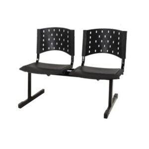 Longarina PLÁSTICA 02 Lugares - Cor PRETA 33071