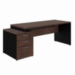 Mesa PEDESTAL RETA (03 Gavetas) 1,92X0,70m Marsala/Preto - 23485