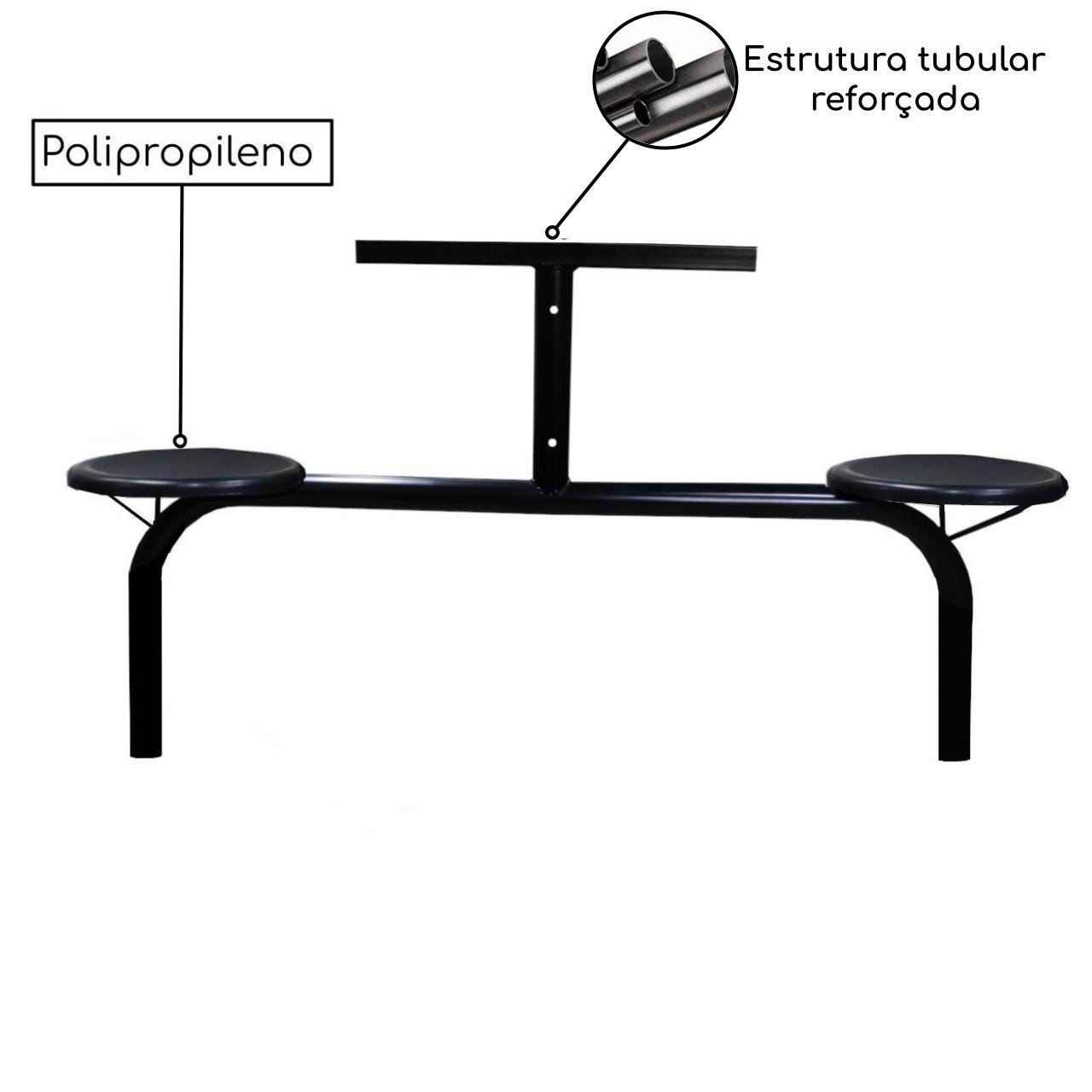 Mesa p/ Refeitório Fixo 10 Lugares MDP BRANCO DE 25 MM 50046 - Imagem 4