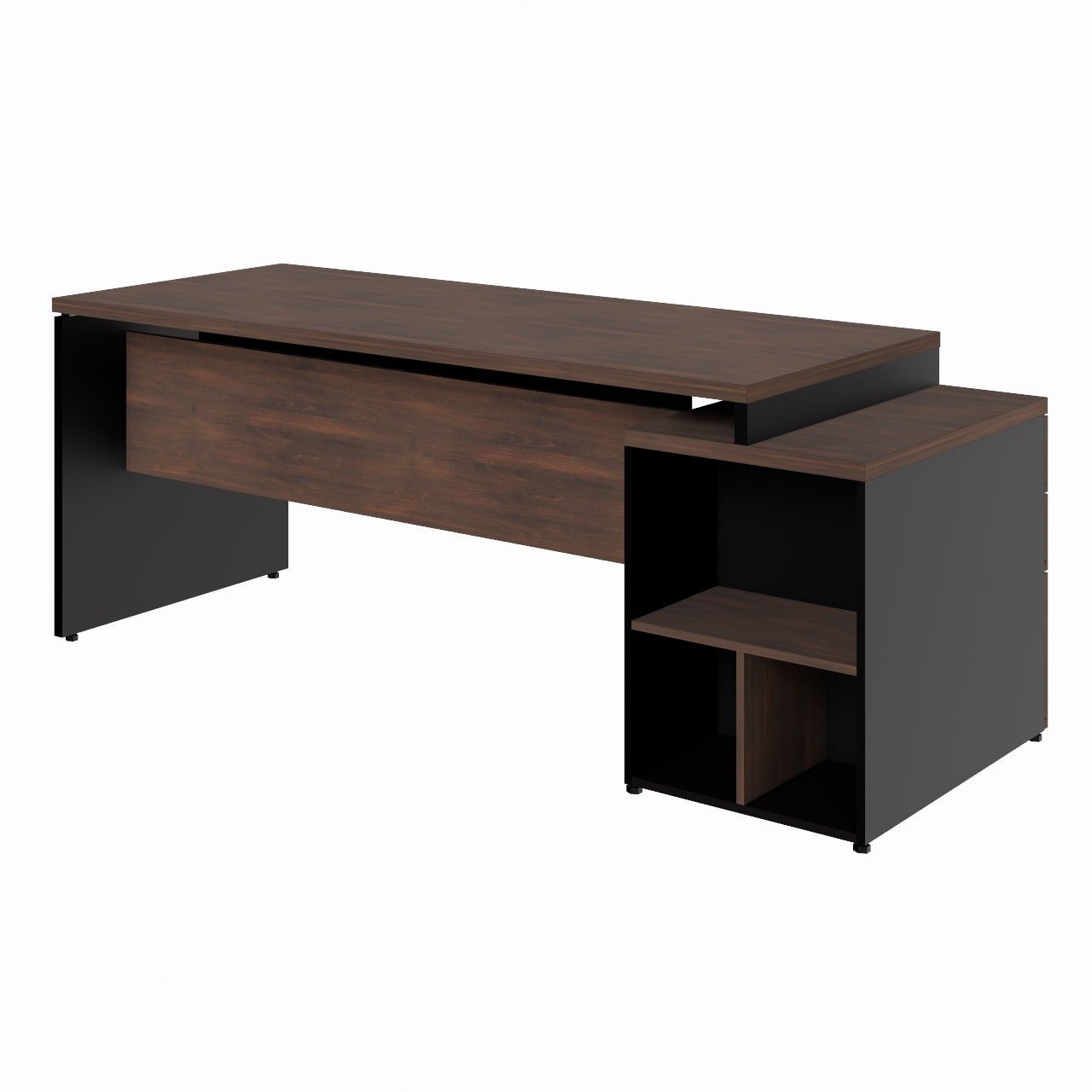 Mesa PEDESTAL RETA c/ VIDRO - 1,92X0,70m MARSALA / PRETO - 23500 - Imagem 6