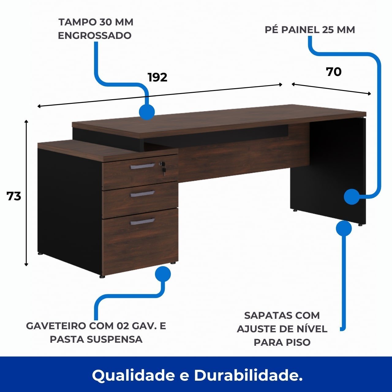 Mesa PEDESTAL RETA c/ VIDRO - 1,92X0,70m MARSALA / PRETO - 23500 - Imagem 8