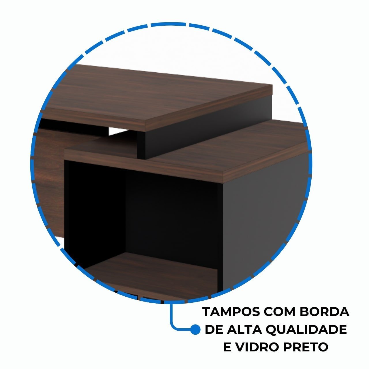 Mesa PEDESTAL RETA c/ VIDRO - 1,92X0,70m MARSALA / PRETO - 23500 - Imagem 9