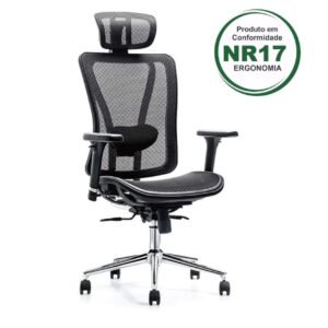 Poltrona Presidente TELA MK - 4000 - Cor Preta PMD - 30013