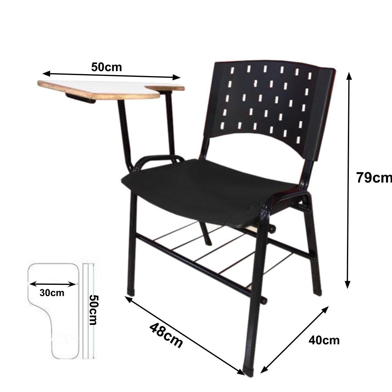 Carteira Universitária Plástica - Plástico Preto (Polipropileno) - 32001 - Imagem 3