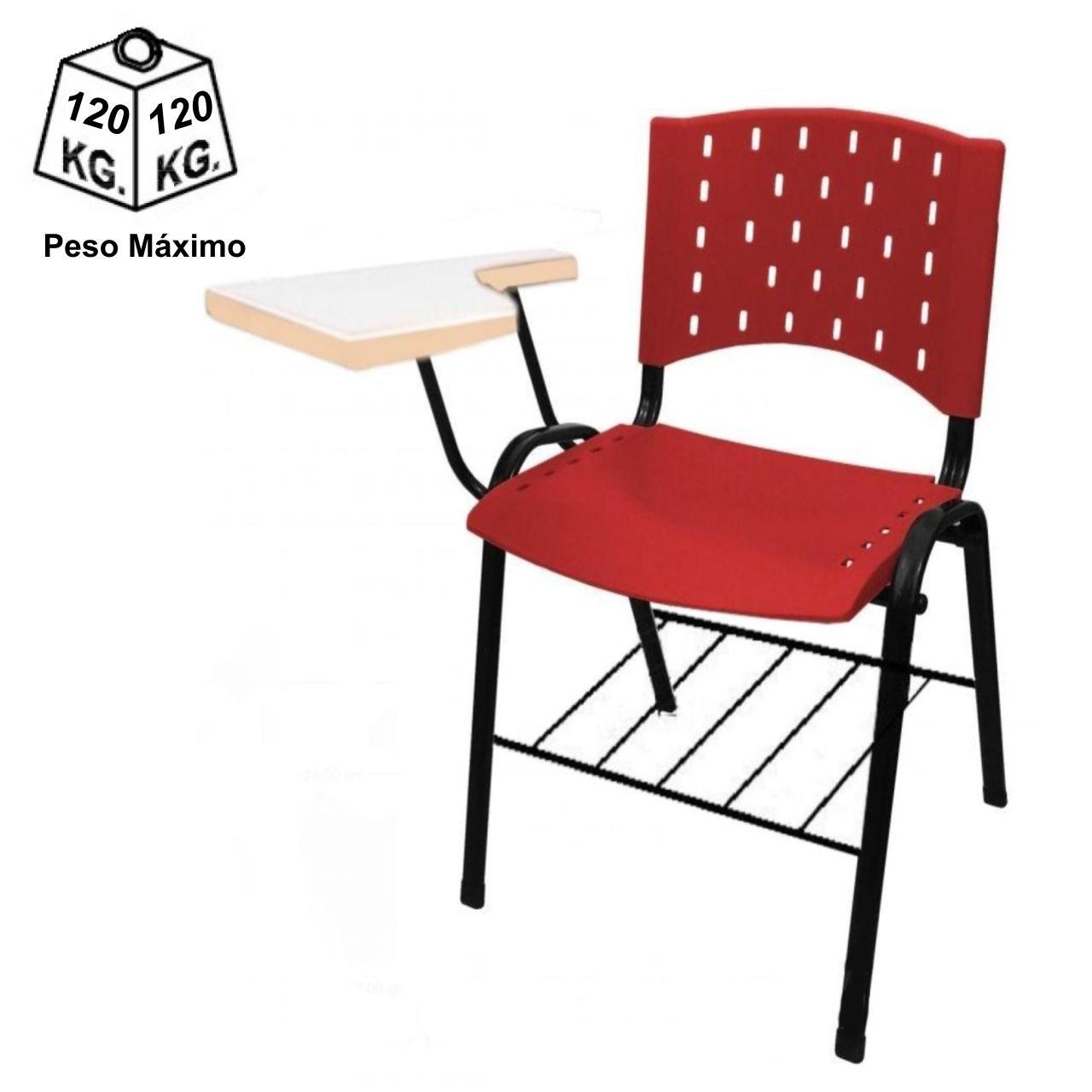 Carteira Universitária Plástica - Plástico VERMELHO 32009 - Imagem 3