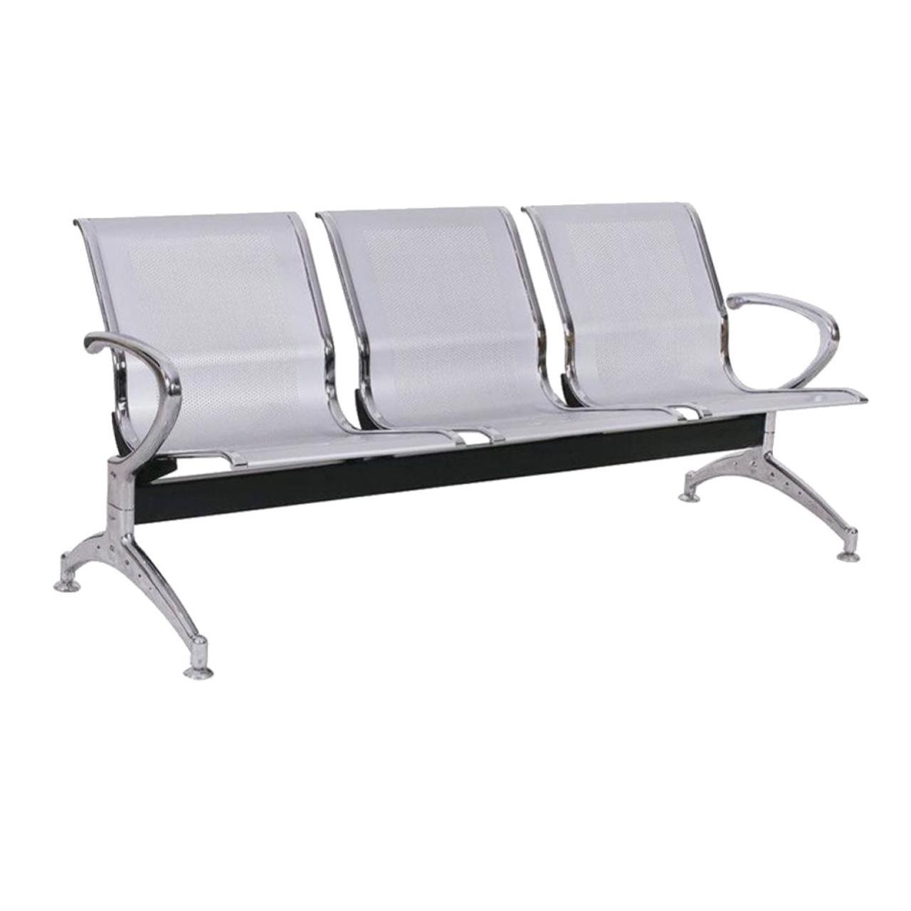 Longarina AEROPORTO com 03 Lugares - Cor Cromado 33108